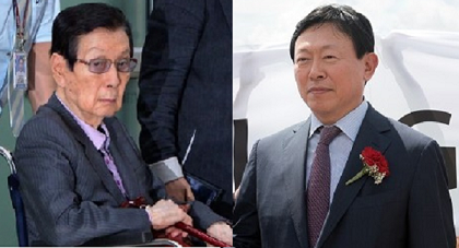 (좌측부터)신격호 롯데그룹 총괄회장과 신동빈 롯데그룹 회장.