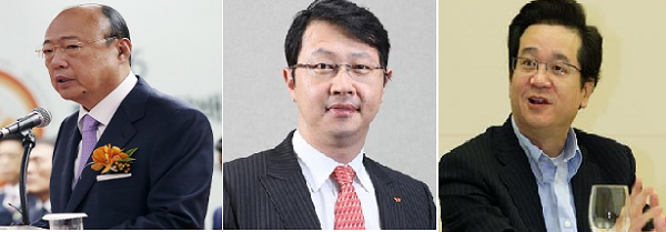 (좌측부터) 김승연 한화그룹 회장, 최재원 SK그룹 수석부회장, 이재현 CJ그룹 회장