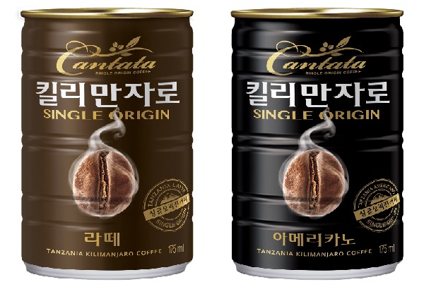 '칸타타 킬리만자로' 라떼와 아메리카노 175ml. 롯데칠성음료 제공 