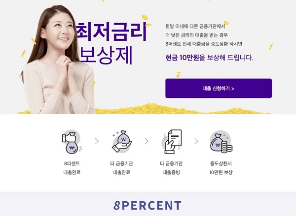 △8퍼센트 최저금리보상제./사진제공=8퍼센트