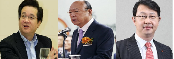 (좌측부터) 이재현 CJ그룹 회장, 김승연 한화그룹 회장, 최재원 SK그룹 수석 부회장.