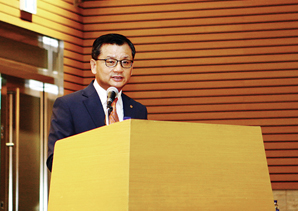 ▲ 지난 17일 열린 간담회에서 여승주 한화투자증권 사장이 발언하고 있다.