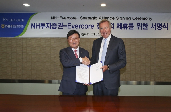 NH투자증권 김원규 사장, 글로벌 IB 에버코어와 '전략적 제휴'
