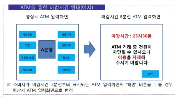 "ATM 곧 마감됩니다" 거래자제 안내 강화