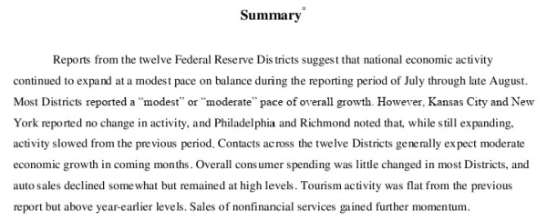 자료= 미 연방준비제도(Fed) 홈페이지 베이지북 일부