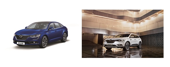 왼쪽부터 르노삼성자동차 SM6와 QM6