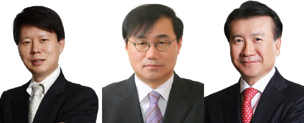 (좌측부터)손영식 신세계디에프 대표이사, 차정호 신세계인터내셔날 대표이사, 성영목 신세계조선호텔 대표이사.
