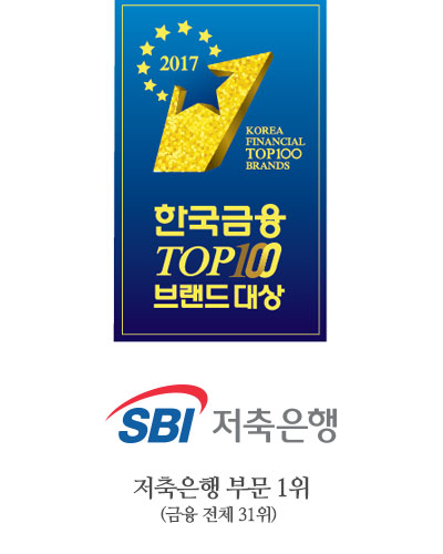 [한국금융브랜드 TOP 100 저축은행부문 1위] SBI저축은행, 중금리‘사이다’인기