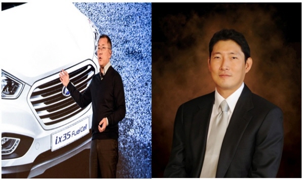 'CES 2017'에서 현대차 미래 비전을 발표하는 정의선 현대자동차그룹 부회장(사진 왼쪽)과 올해 그룹총수로 올라선 조현준 효성그룹 회장(사진 오른쪽)