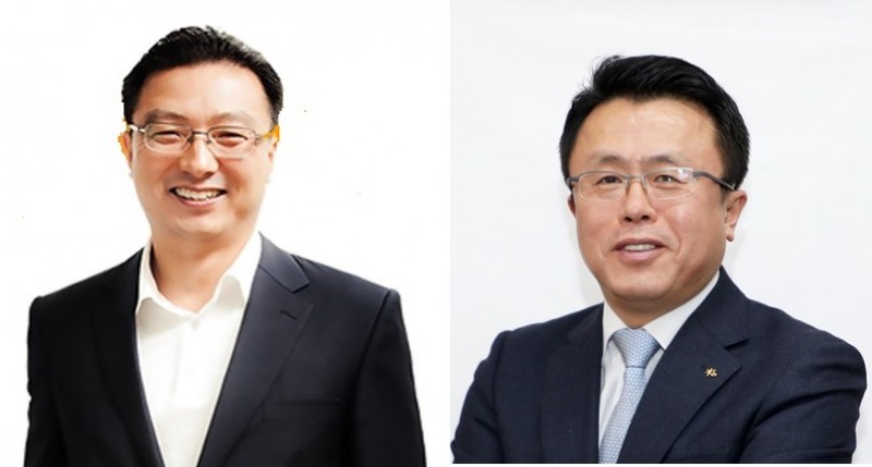 이재흥 KB캐피탈 디지털사업본부장(왼쪽)과 김능환 KB국민카드 금융사업본부장./사진=KB국민카드 홈페이지 캡쳐, KB캐피탈 제공