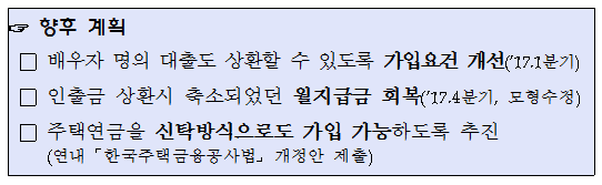 자료= 금융위원회 '주택연금 제도 개편안'