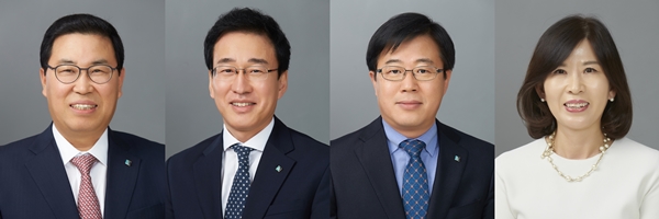 △(왼쪽부터)김창호, 배용덕, 오혁수, 최현숙 신임 부행장