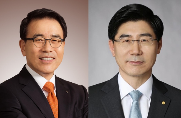 △(왼쪽부터)조용병 신한금융지주 회장 내정자, 이광구 우리은행장