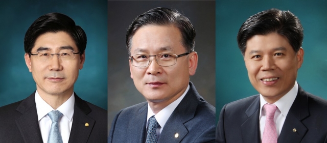 △(왼쪽부터)이광구 은행장, 이동건 부행장, 김승규 전 우리금융지주 부사장