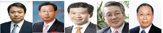 7일 출범한 '자동차산업 발전위원회' 참여 완성차 CEO들. 사진 왼쪽부터 정진행 현대자동차 사장, 박한우 기아자동차 사장, 제임스 김 한국GM 사장, 박동훈 르노삼성자동차 사장, 최종식 쌍용자동차 사장.