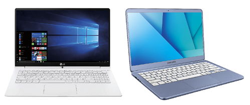 ▲ LG 올데이 그램, 삼성 노트북9 Always.