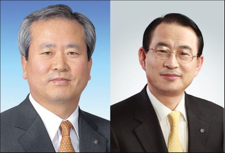 △(좌측부터)신상훈 전 신한지주 사장, 이백순 전 신한은행장