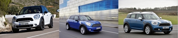 사진 왼쪽부터 1세대 MINI 컨트리맨, 2013년형 MINI 컨트리맨 ALL4, 2세대 MINI 컨트리맨. 자료 : MINI.