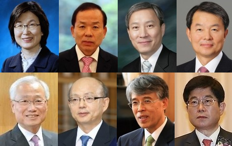 이정미, 김이수, 강일원, 이진성, 김창종, 안창호, 조용호, 서기석 재판관