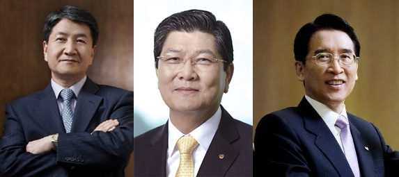 △왼쪽부터 김창수 삼성생명 사장, 차남규 한화생명 사장, 신창재 교보생명 회장