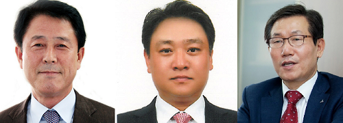 (왼쪽부터)김병묵·안병준 한국콜마홀딩스 대표이사 부사장, 최학배 한국콜마 제약부문 대표이사 사장
