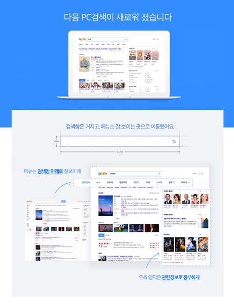 카카오, 다음 PC 첫 화면·검색 개편