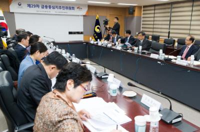 제29차 금융중심지추진위원회 회의가 6일 정부서울청사에서 열렸다. 김학균 금융위 상임위원이 임종룡 위원장을 대신해 모두발언을 하고 신임위원에게 위촉장을 수여했다. / 사진제공= 금융위