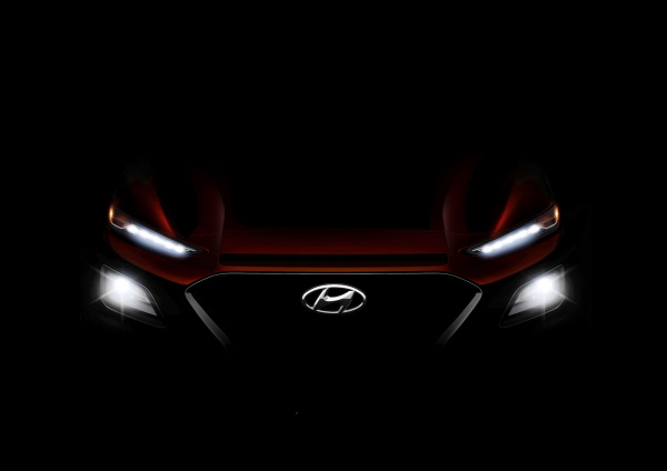 현대차, 그랜저·쏘나타와 판매 이끌 '코나' 전면부 티저 공개