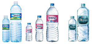 ▲ (좌측부터) 제주 삼다수·롯데 아이시스8.0·농심 백산수. 각사제공