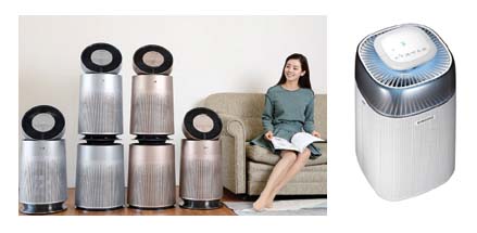 ▲ LG 퓨리케어 360° 공기청정기, 삼성 ‘블루스카이’.