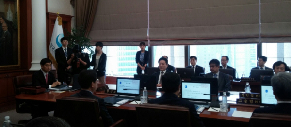 5월 한국은행 금융통화위원회 통화정책방향 결정 정례회의 모습.