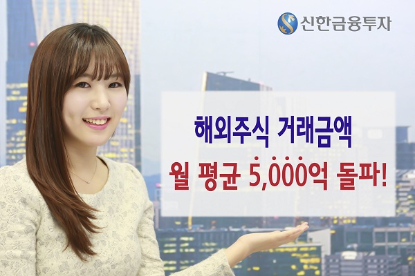신한금융투자, 해외주식 거래금액 월 평균 5000억 돌파