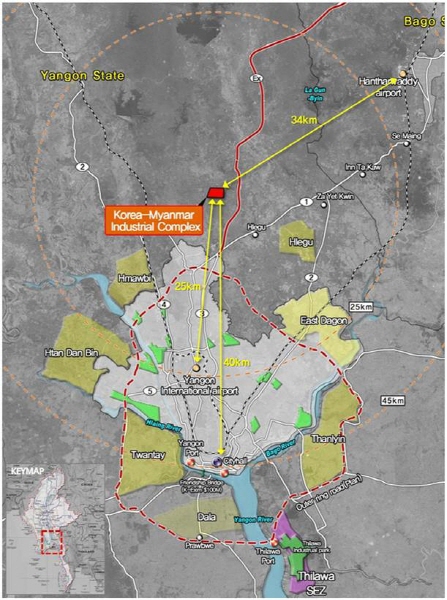 △미얀마 경제협력 산업단지 위치도. /사진제공=LH