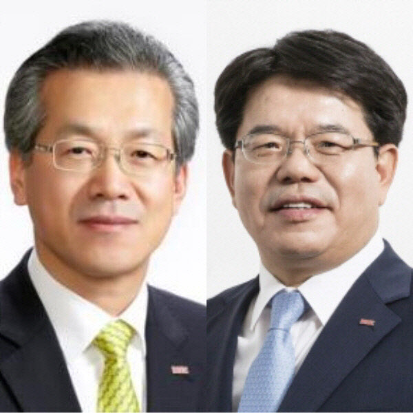 △(왼쪽부터)박재경 BNK금융지주 회장 직무대행, 손교덕 BNK경남은행장