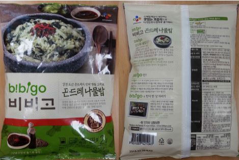 유통기한이 지난 양념간장이 포함된 CJ제일제당의 즉석조리식품 ‘비비고 곤드레나물밥’. 식약처 제공