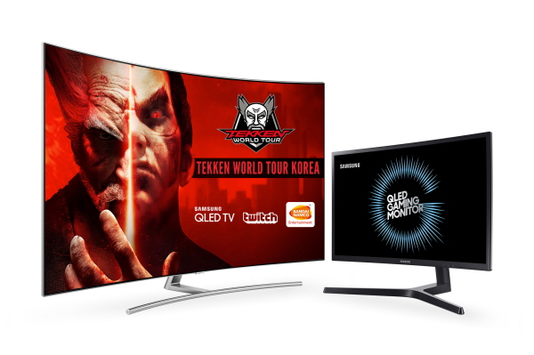 △ 삼성전자가 '철권월드투어코리아'에 후원하는 QLED TV. 사진=삼성전자.