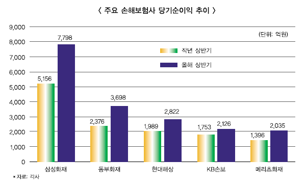 상반기 최대 실적 낸 손보업계, 하반기 먹구름