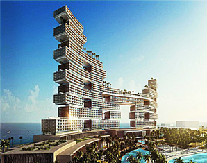 ▲ 쌍용건설이 시공중인 두바이 ‘로얄 아틀란티스호텔’. 사진 제공 = 쌍용건설