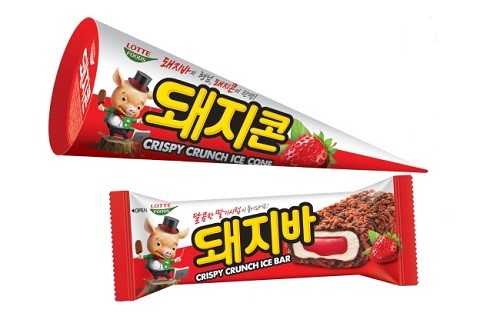 돼지콘과 돼지바. 롯데푸드 제공
