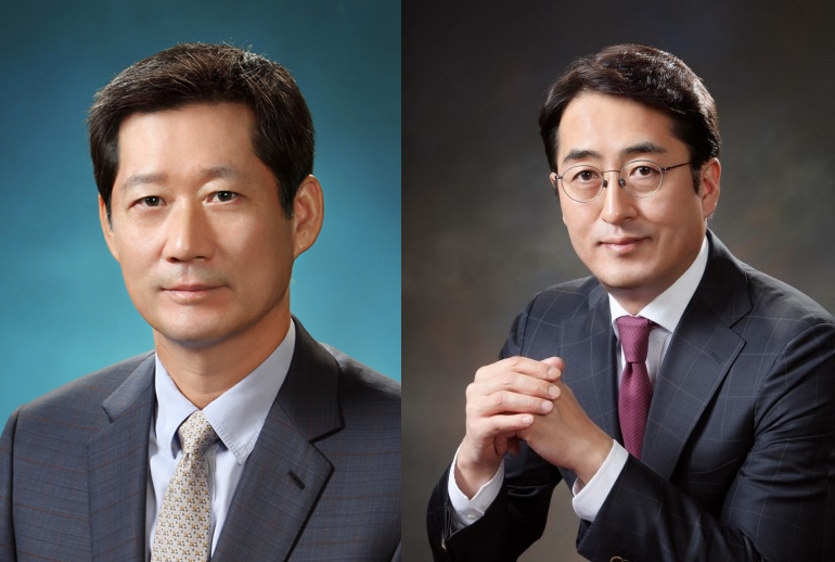 △정몽윤 현대해상 회장(왼쪽), 김용범 메리츠화재 사장