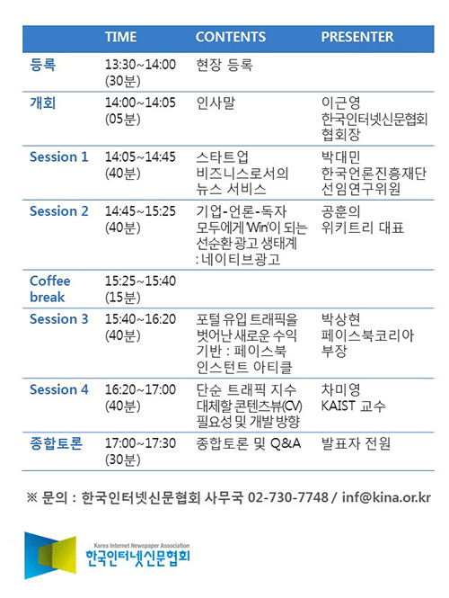 한국인터넷신문협회, 22일 뉴미디어 포럼 개최