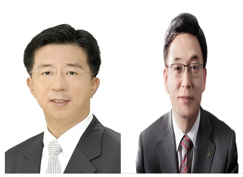 27일 오후 시공사가 결정되는 반포 주공 1단지 1·2·4주구 재건축 수주전을 진두지휘한 임병용 GS건설 사장(사진 왼쪽)과 정수현 현대건설 사장(사진 오른쪽). 사진=GS건설, 현대건설.