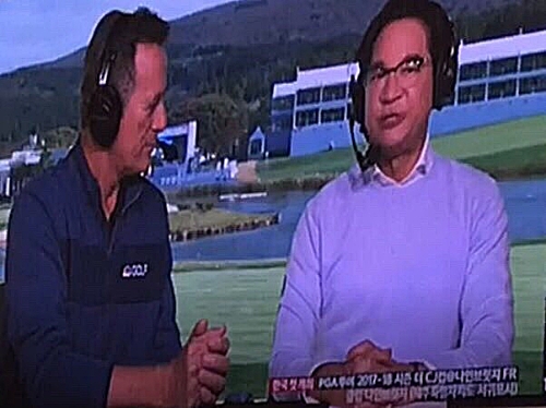 지난 22일 이재현 CJ그룹 회장이 미국 NBC 골프채널에 출연해 인터뷰를 하는 모습. CJ그룹 제공