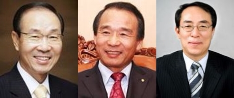 △왼쪽부터 김용덕 전 금융감독위원장, 방영민 전 서울보증보험 사장, 유관우 전 금융감독원 부원장보