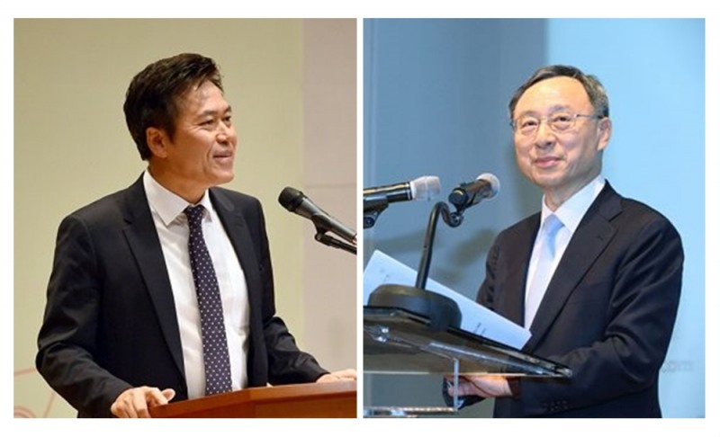△박정호 SK텔레콤 사장(왼쪽), 황창규 KT 회장