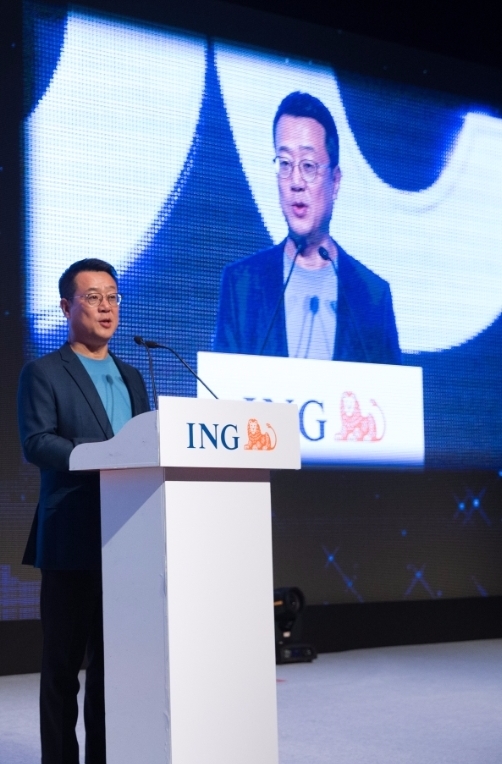 △지난해 ING생명 창립 30주년 기념식에 참석한 정문국 ING생명 사장/ 사진=ING생명