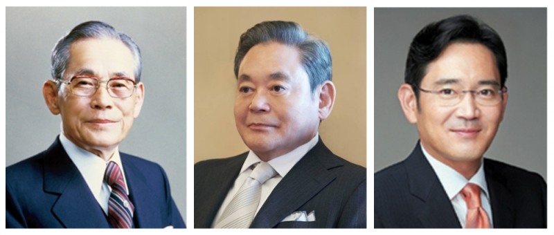 △故 이병철 삼성그룹 회장, 이건희 삼성전자 회장, 이재용 삼성전자 부회장