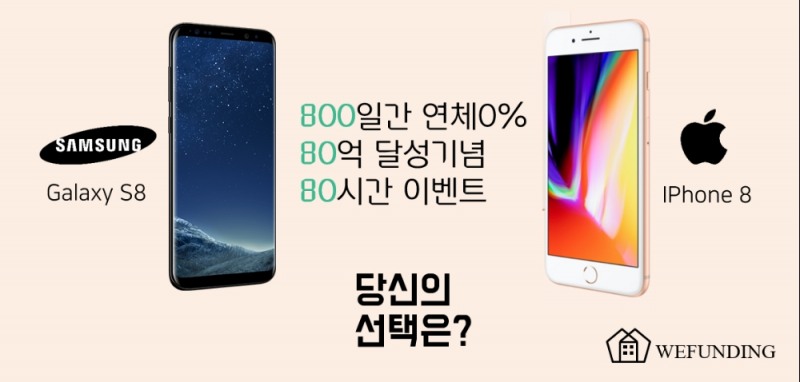 P2P금융 위펀딩, 누적투자액 80억 달성 기념 갤럭시S8 증정 이벤트