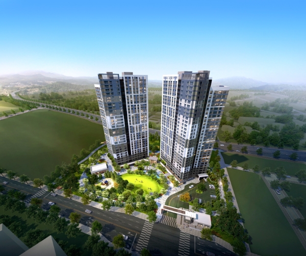 3일 견본주택을 오픈하는 '천안불당 금호어울림' 조감도. 사진=금호건설.