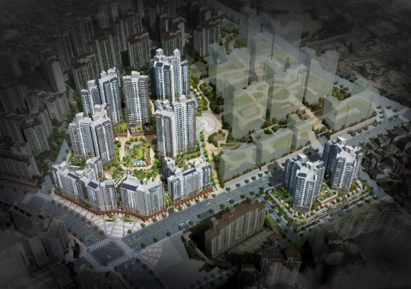 10일 오전 서울 종로구 운니동 래미안갤러리에서 잔여 25가구 현장 추첨을 실시하는 '래미안DMC루센티아' 조감도. 사진=삼성물산.